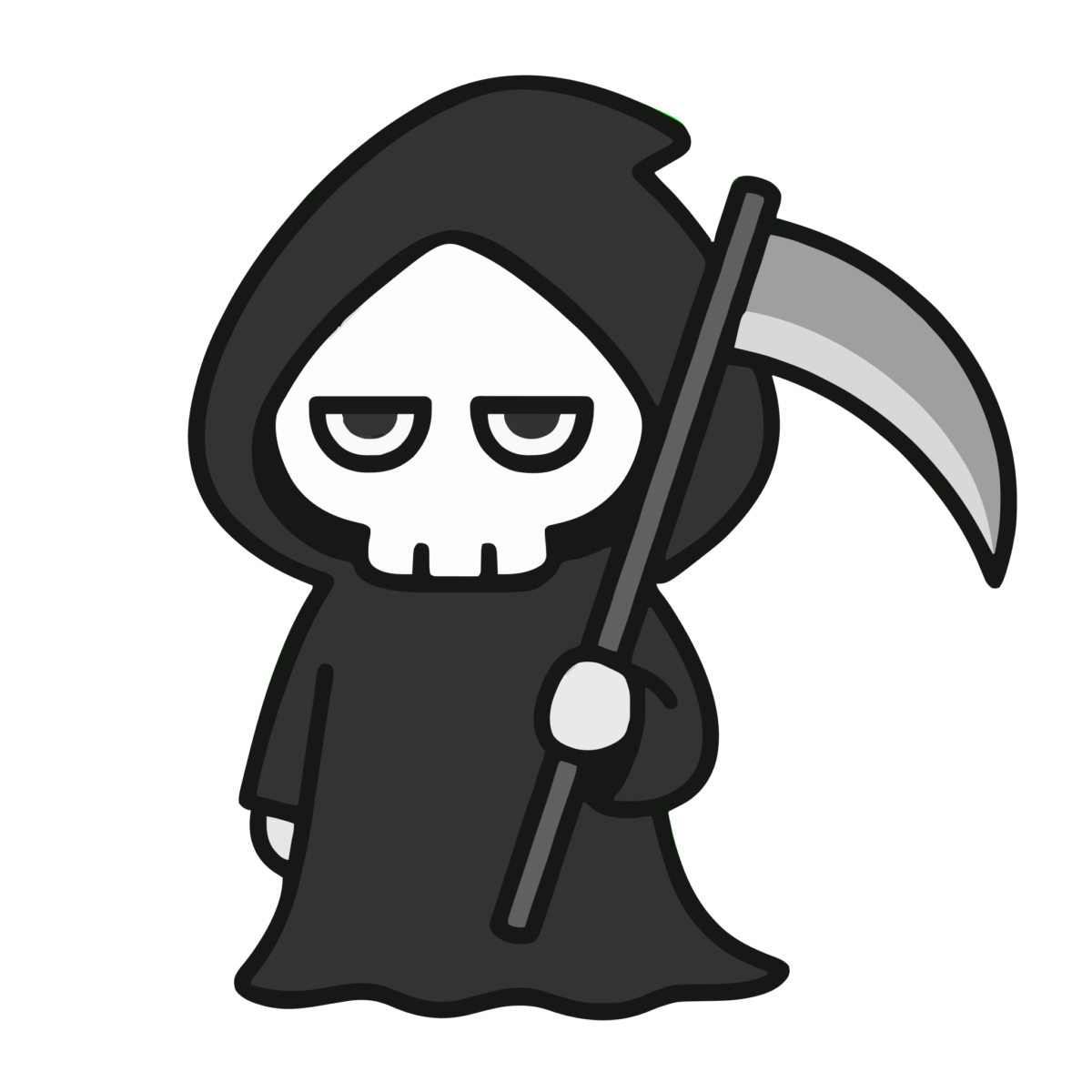 死神(大鎌)のイラスト無料ダウンロード(モノクロ)