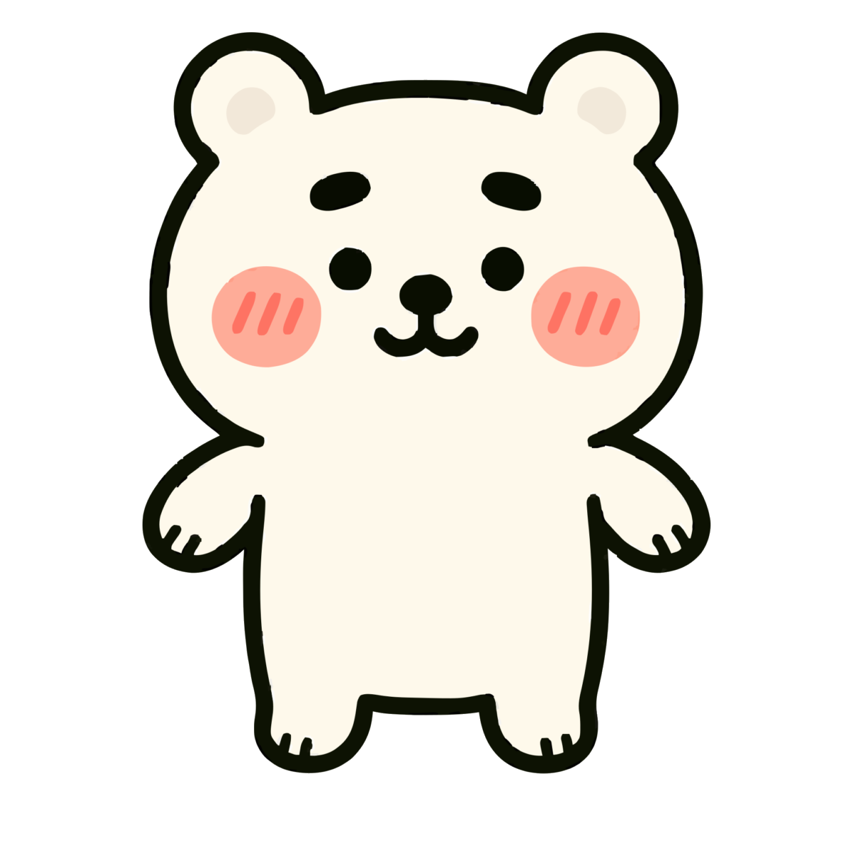 かわいいシロクマのイラスト無料ダウンロード(カラー)