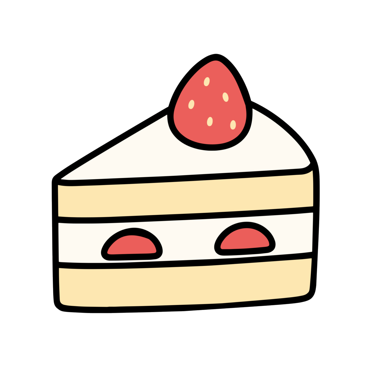 ショートケーキのイラスト無料ダウンロード（カラー）