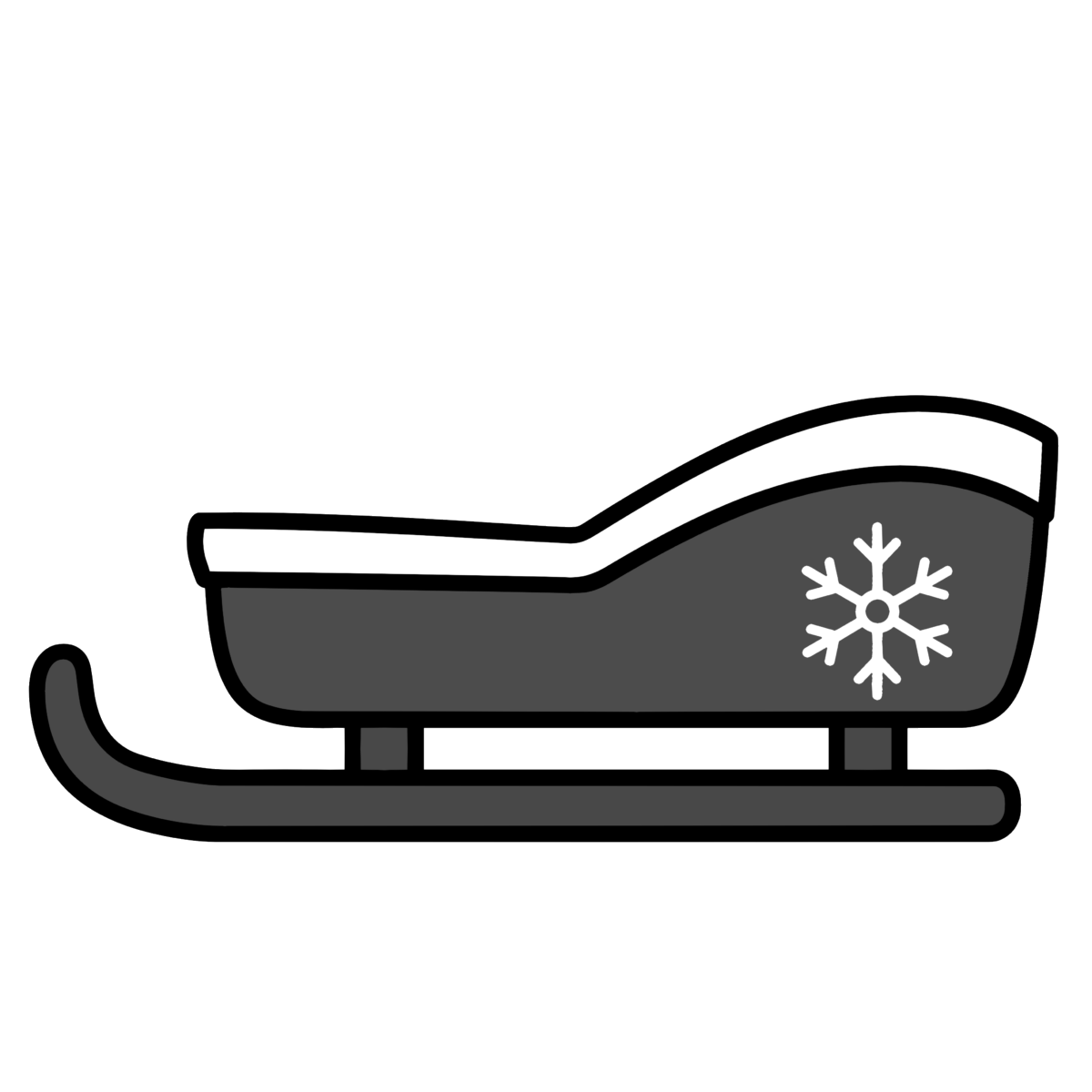 クリスマスのそりのイラスト無料ダウンロード(モノクロ)