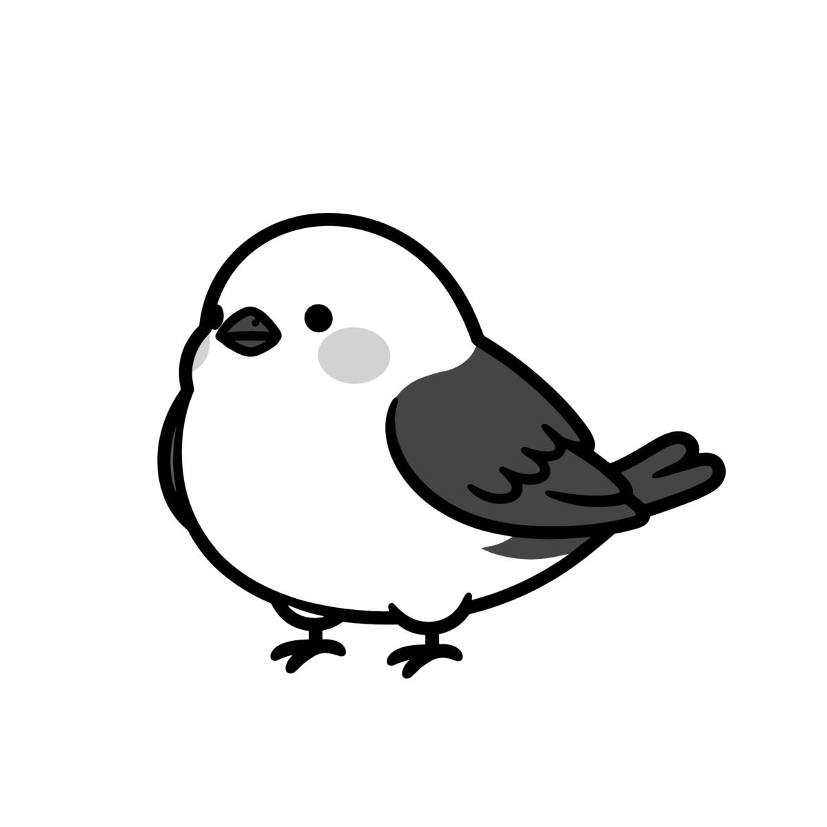しまえなのイラスト無料ダウンロード（モノクロ）