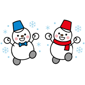 雪だるま（ふたり）のイラスト無料ダウンロード（カラー）