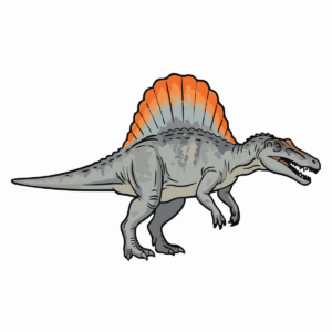 スピノサウルス（リアル）のイラスト無料ダウンロード（カラー）