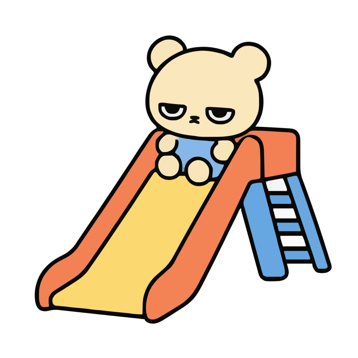 すべりだいのイラスト（かわいい）（カラー）