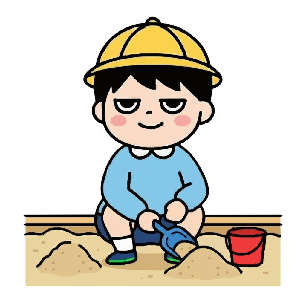 砂場で遊ぶ子どものイラスト（カラー）