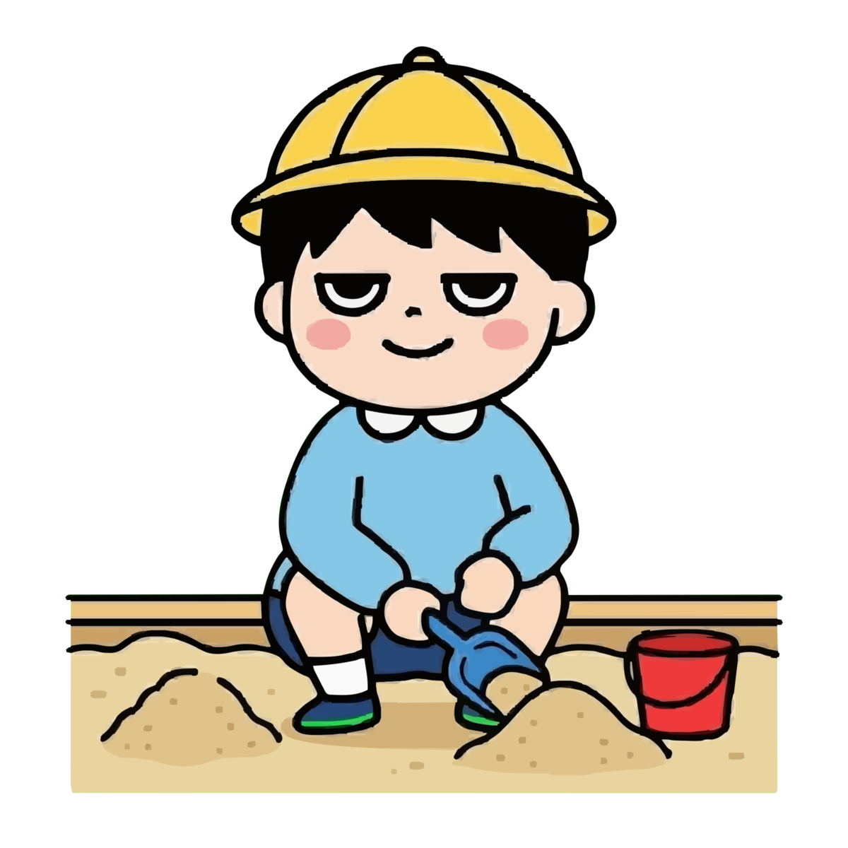 砂場あそびのかわいいイラスト(カラー)