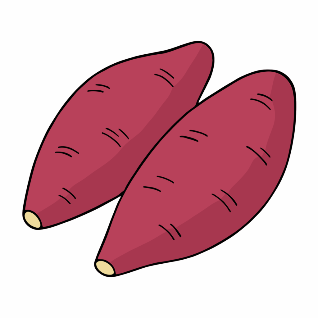 さつまいも（2本）のイラスト無料ダウンロード（カラー）