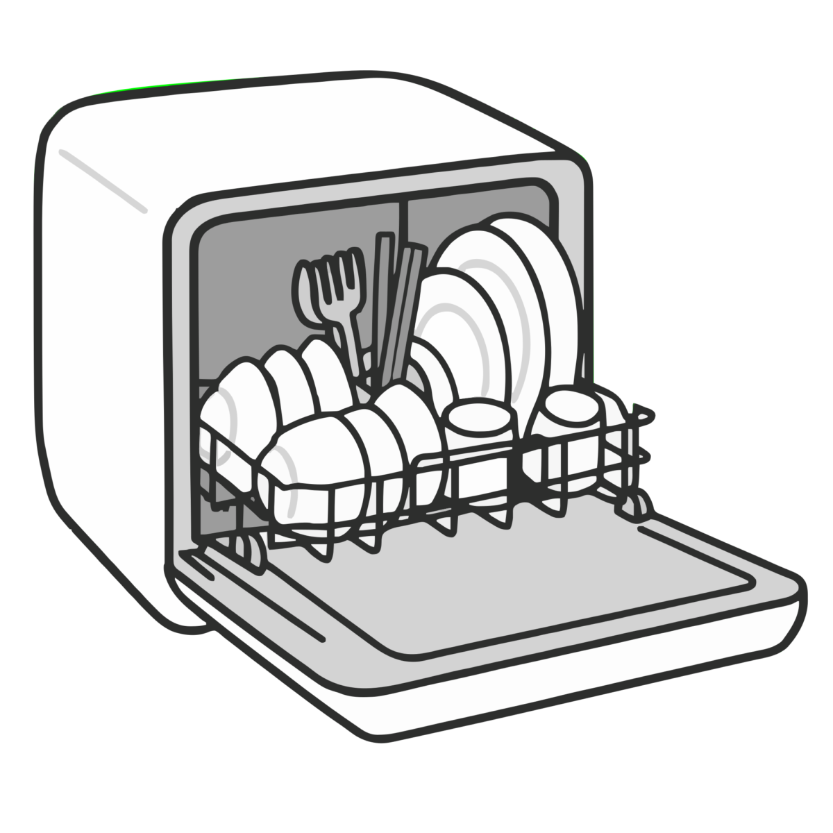 食洗機のイラスト無料ダウンロード（モノクロ）