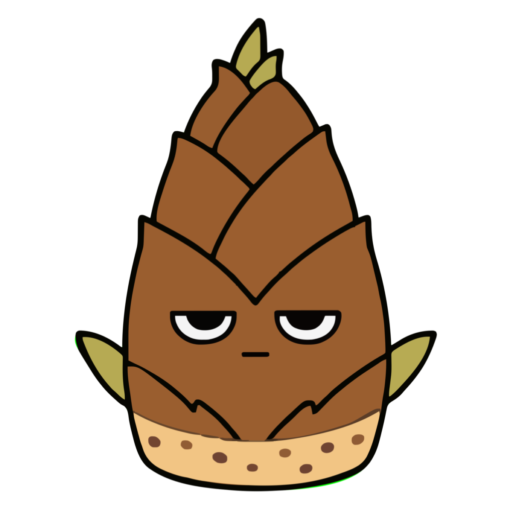 たけのこのイラスト（かわいい）（カラー）