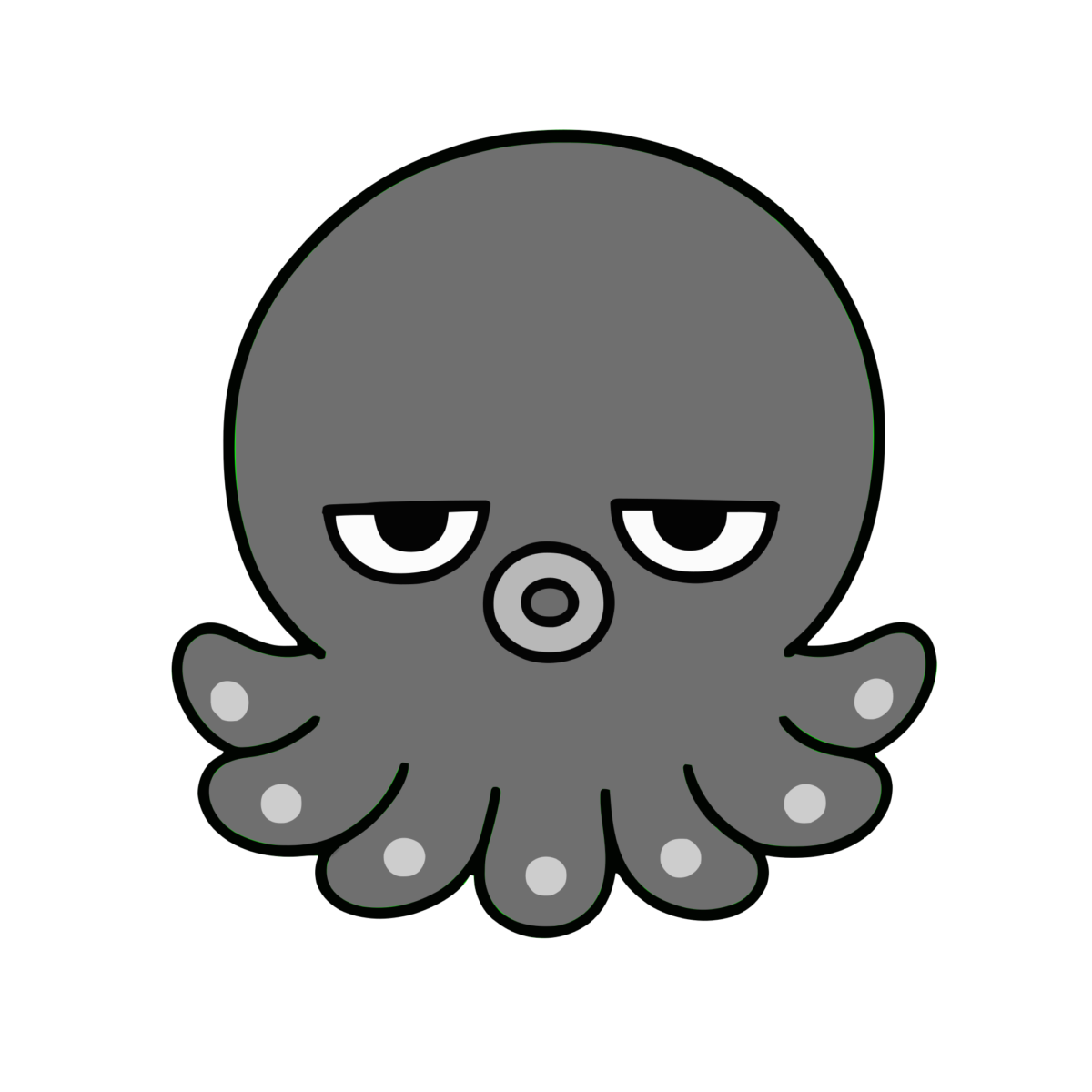 タコのイラスト(モノクロ)