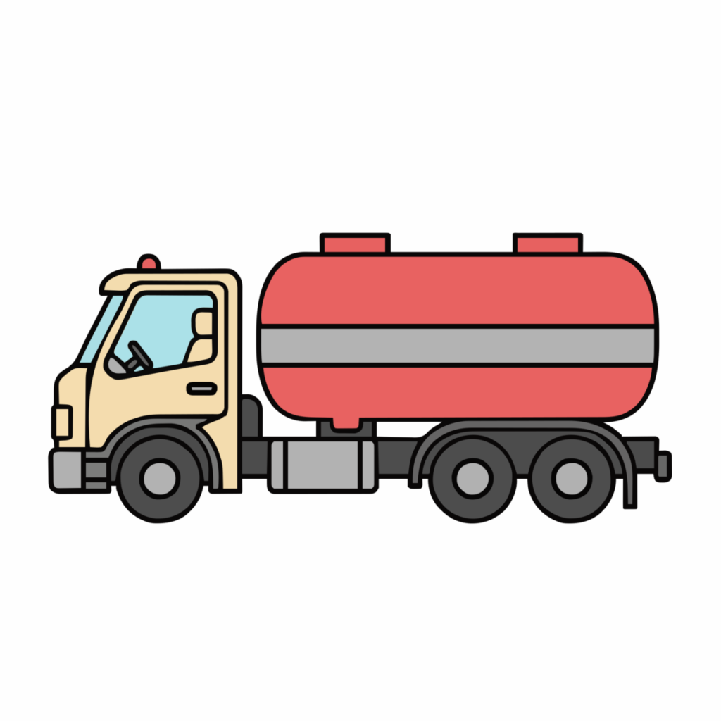 タンクローリーのイラスト無料ダウンロード（カラー）