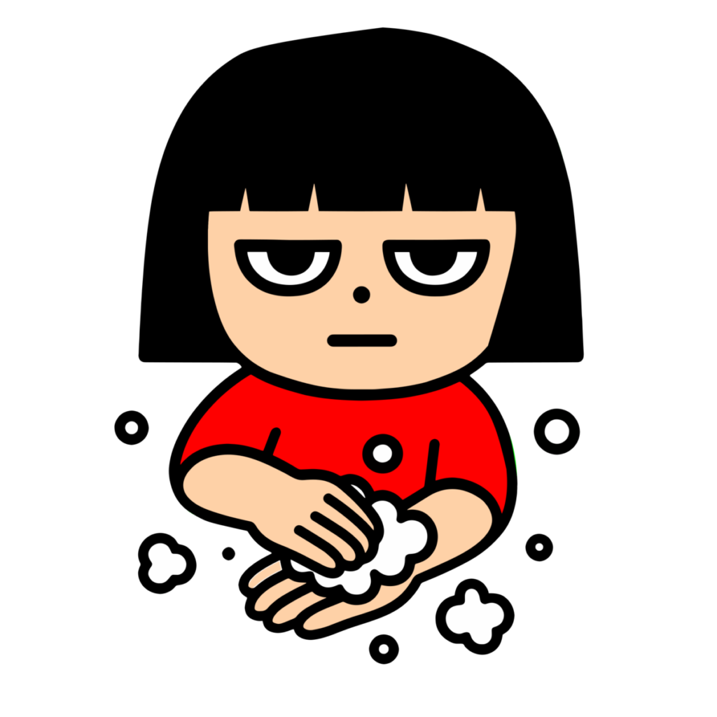 手洗い 手の甲のイラスト無料ダウンロード（カラー）