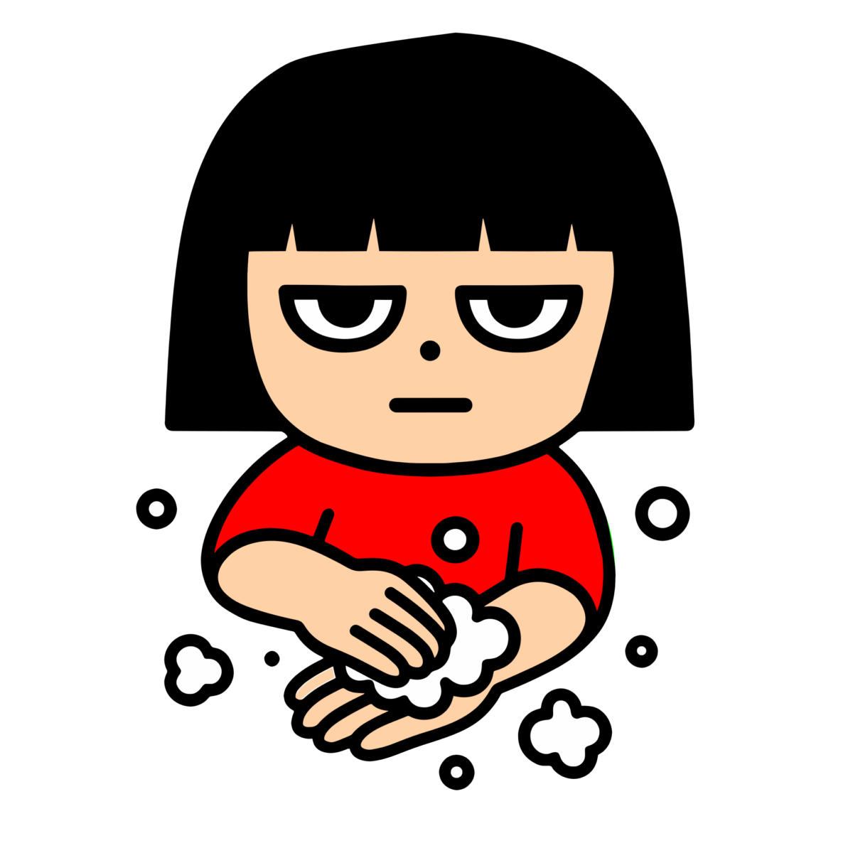 手洗い 手の甲のイラスト無料ダウンロード(カラー)