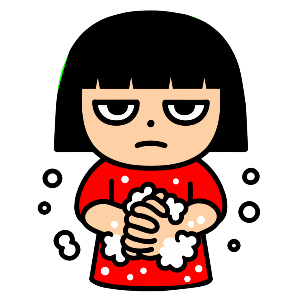 手洗い 手の間のイラスト無料ダウンロード（カラー）