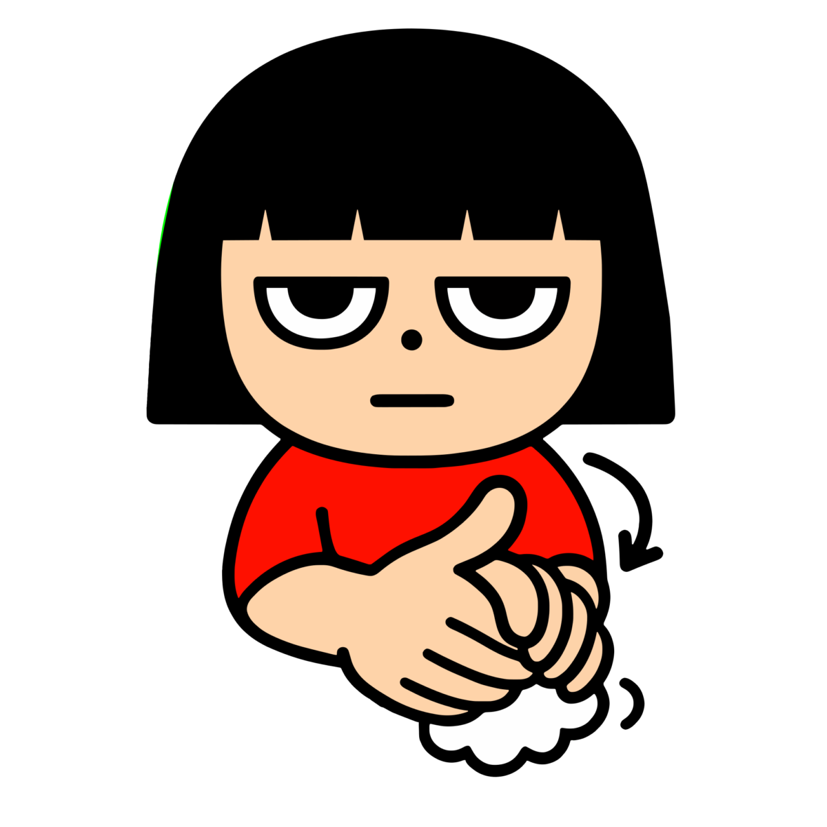 手洗い 親指 ねじり洗いのイラスト無料ダウンロード（カラー）