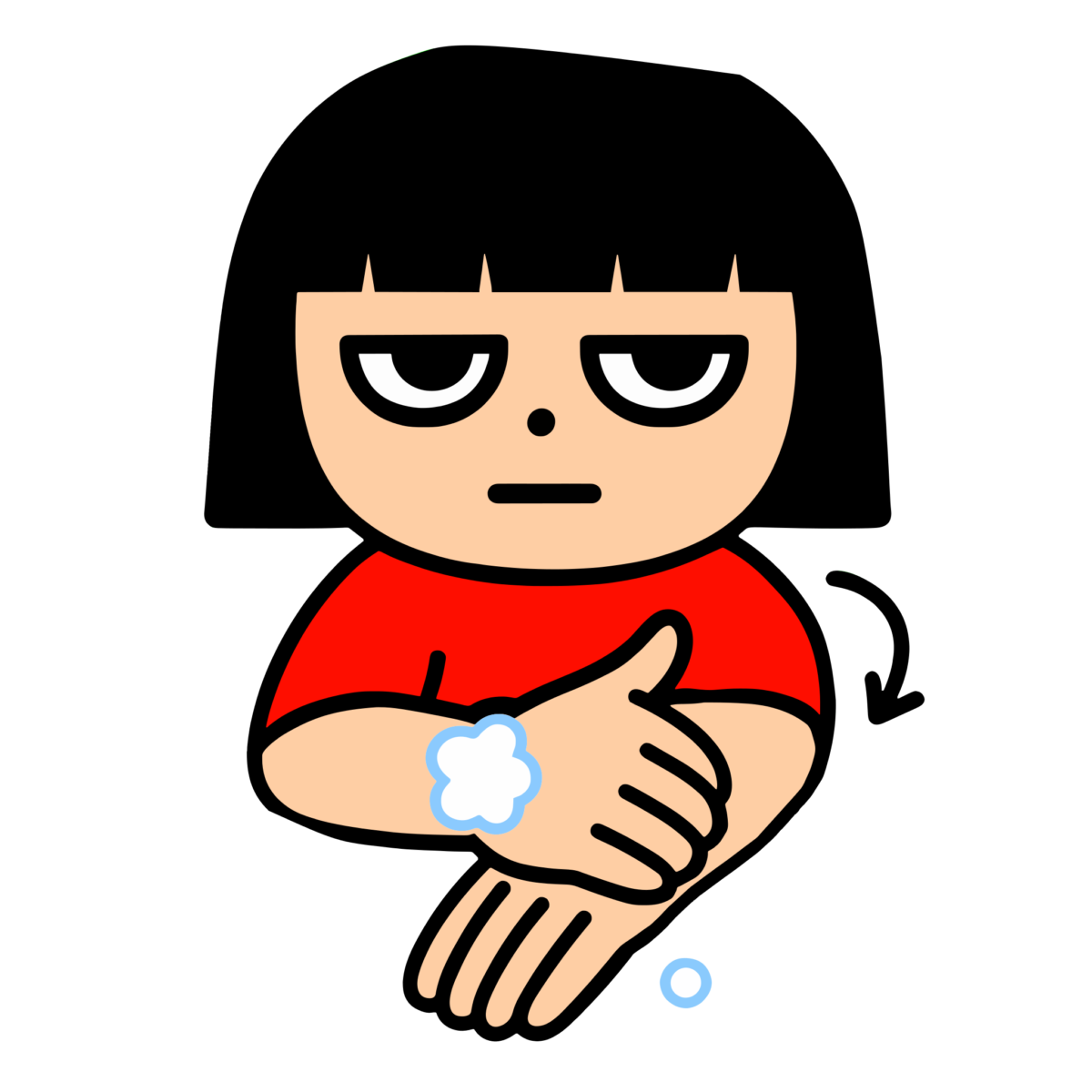 手洗い 手首・腕を洗うのイラスト無料ダウンロード(カラー)