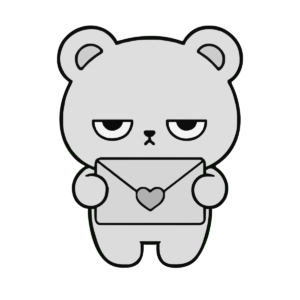 てがみのイラスト（かわいい）（モノクロ）
