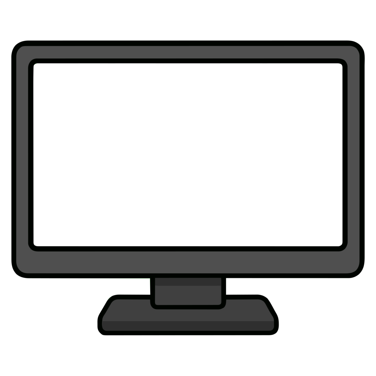 テレビのイラスト無料ダウンロード(モノクロ)