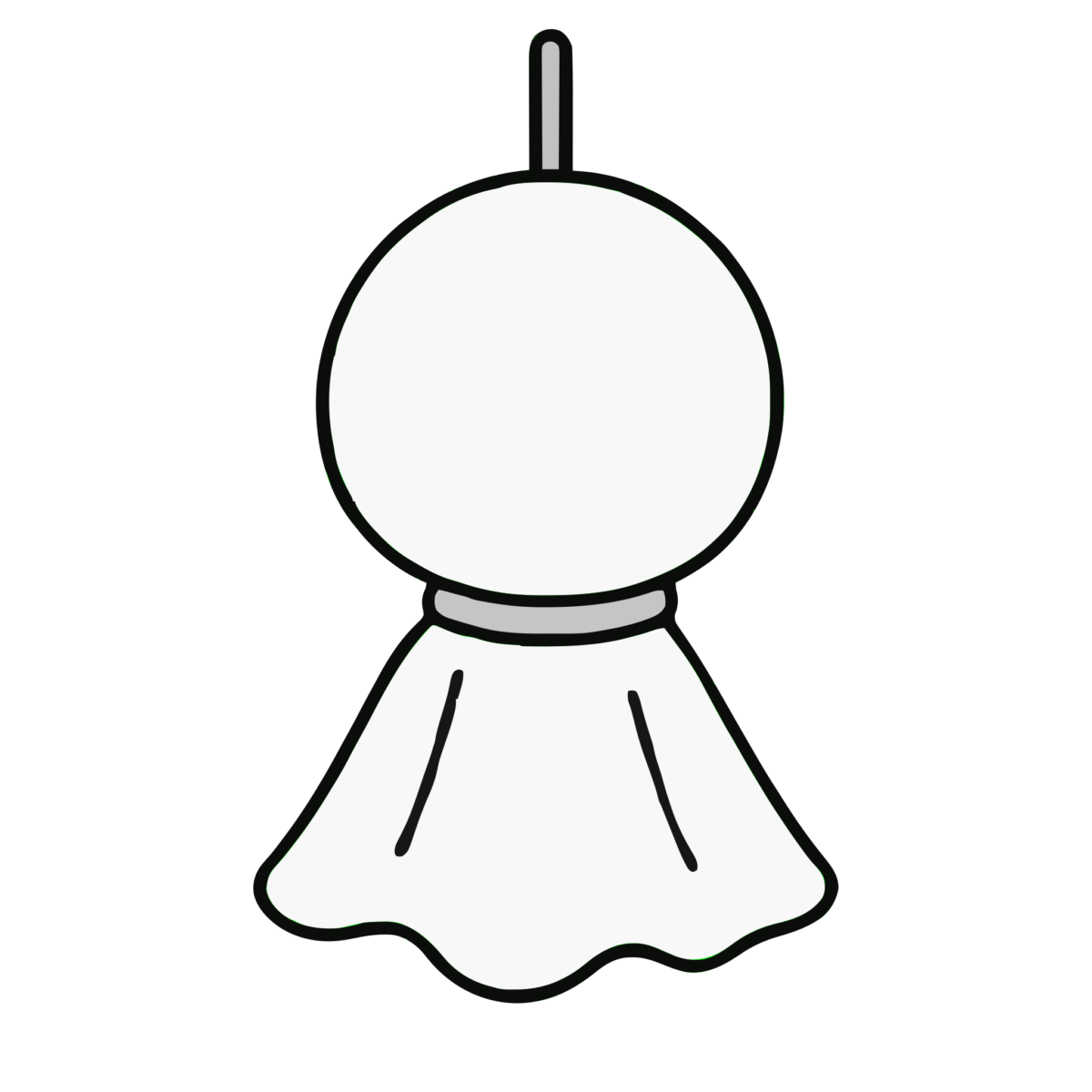 てるてるぼうずのイラスト(かわいい)(モノクロ)