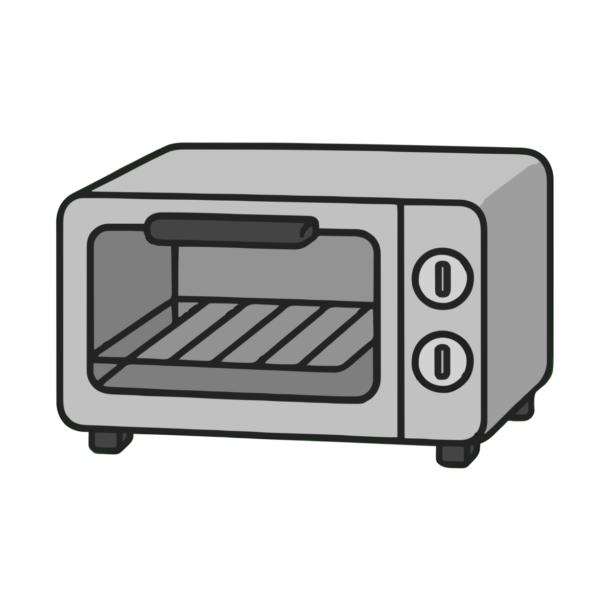 オーブントースターのイラスト無料ダウンロード（モノクロ）