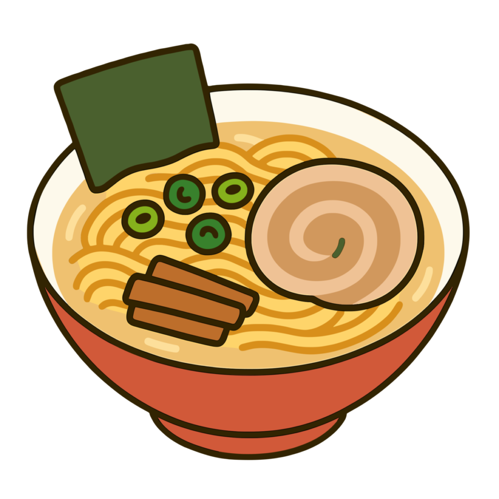 豚骨ラーメンのイラスト無料ダウンロード（カラー）