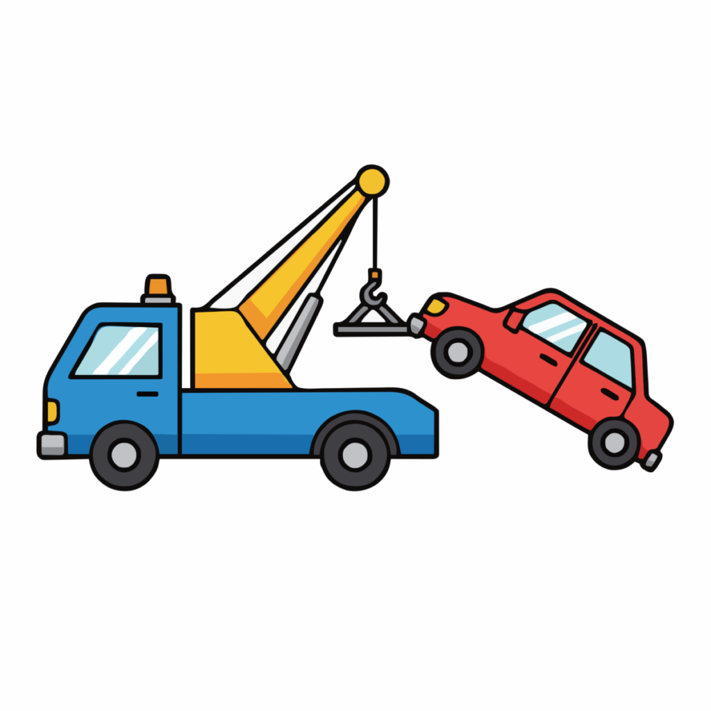 レッカー車のイラスト無料ダウンロード（カラー）