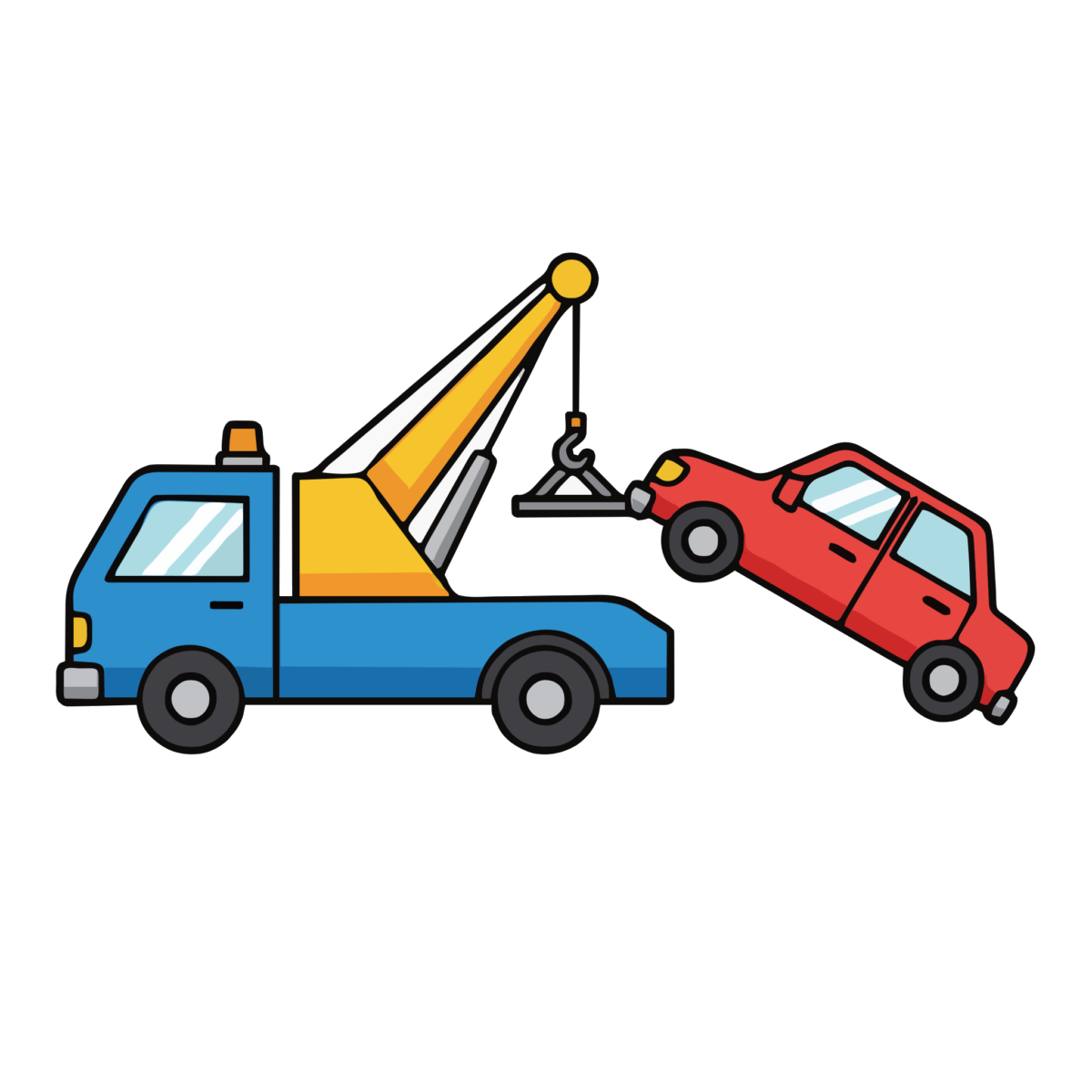 レッカー車のイラスト無料ダウンロード（カラー）