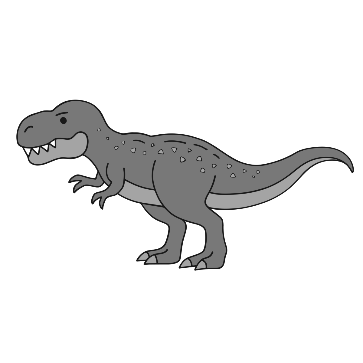 ティラノサウルスのイラスト無料ダウンロード(モノクロ)