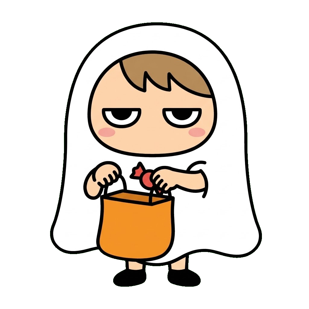 トリックオアトリートをする子どものかわいいイラスト(カラー)