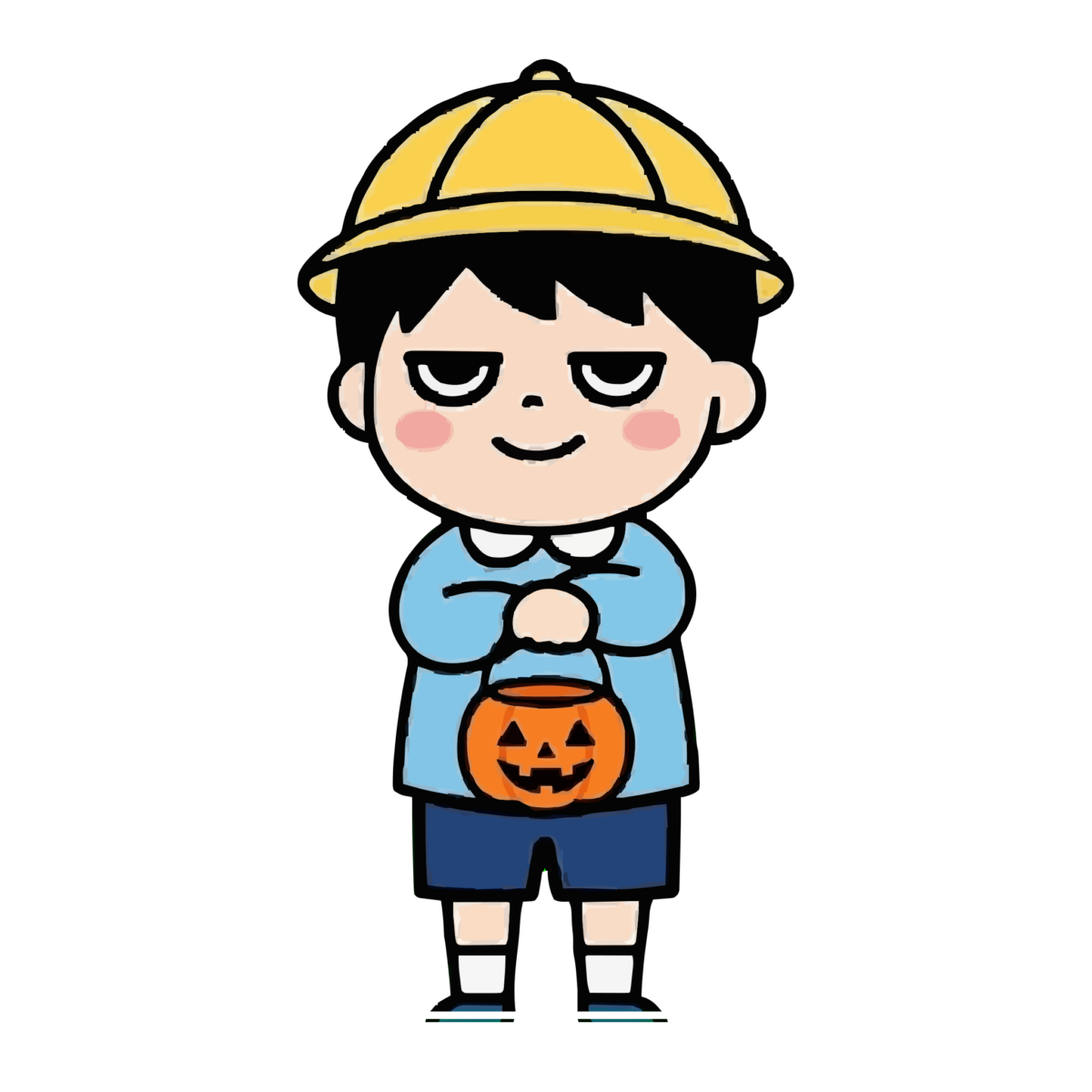 トリックオアトリートをする子どものかわいいイラスト(カラー)