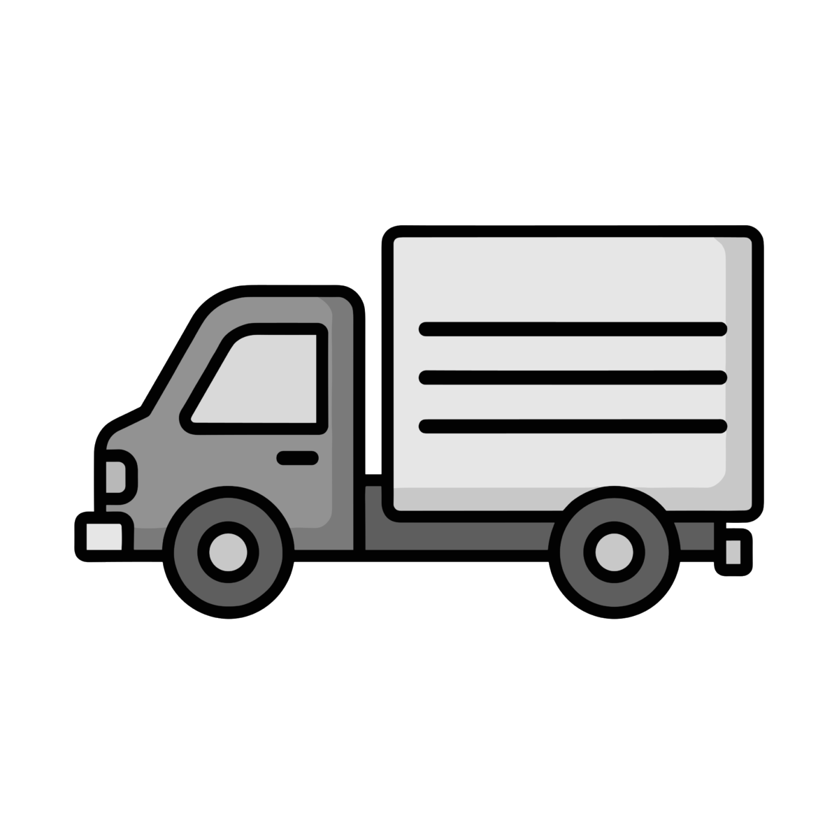 トラックのイラスト無料ダウンロード(モノクロ)