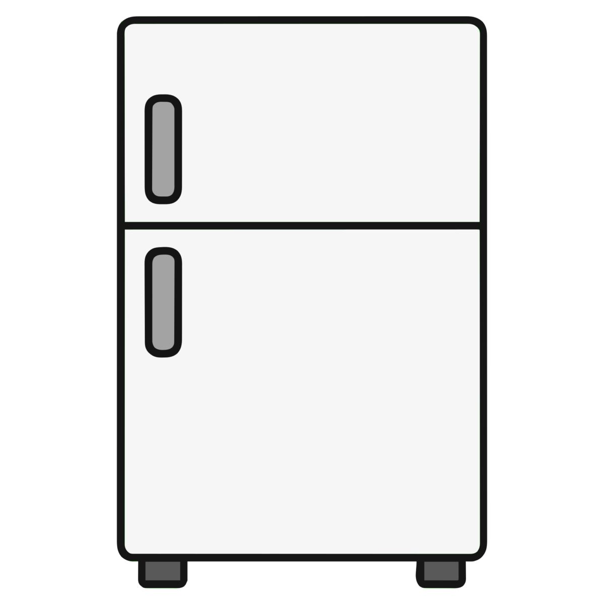 2段冷蔵庫のイラスト無料ダウンロード（モノクロ）