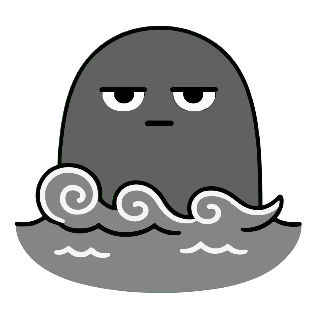 海坊主のイラスト無料ダウンロード（モノクロ）