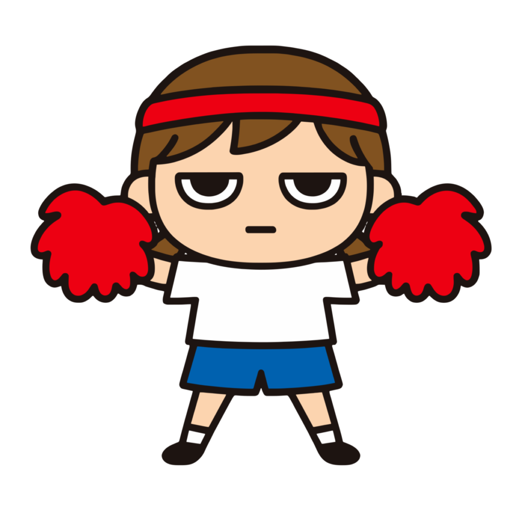 ボンボン女の子のイラスト無料ダウンロード（カラー）