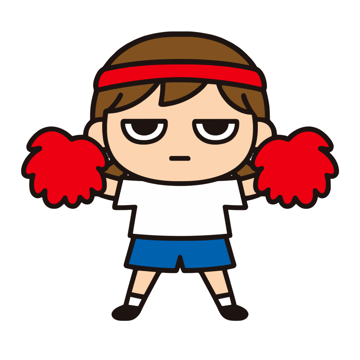 ボンボン女の子のイラスト無料ダウンロード（カラー）