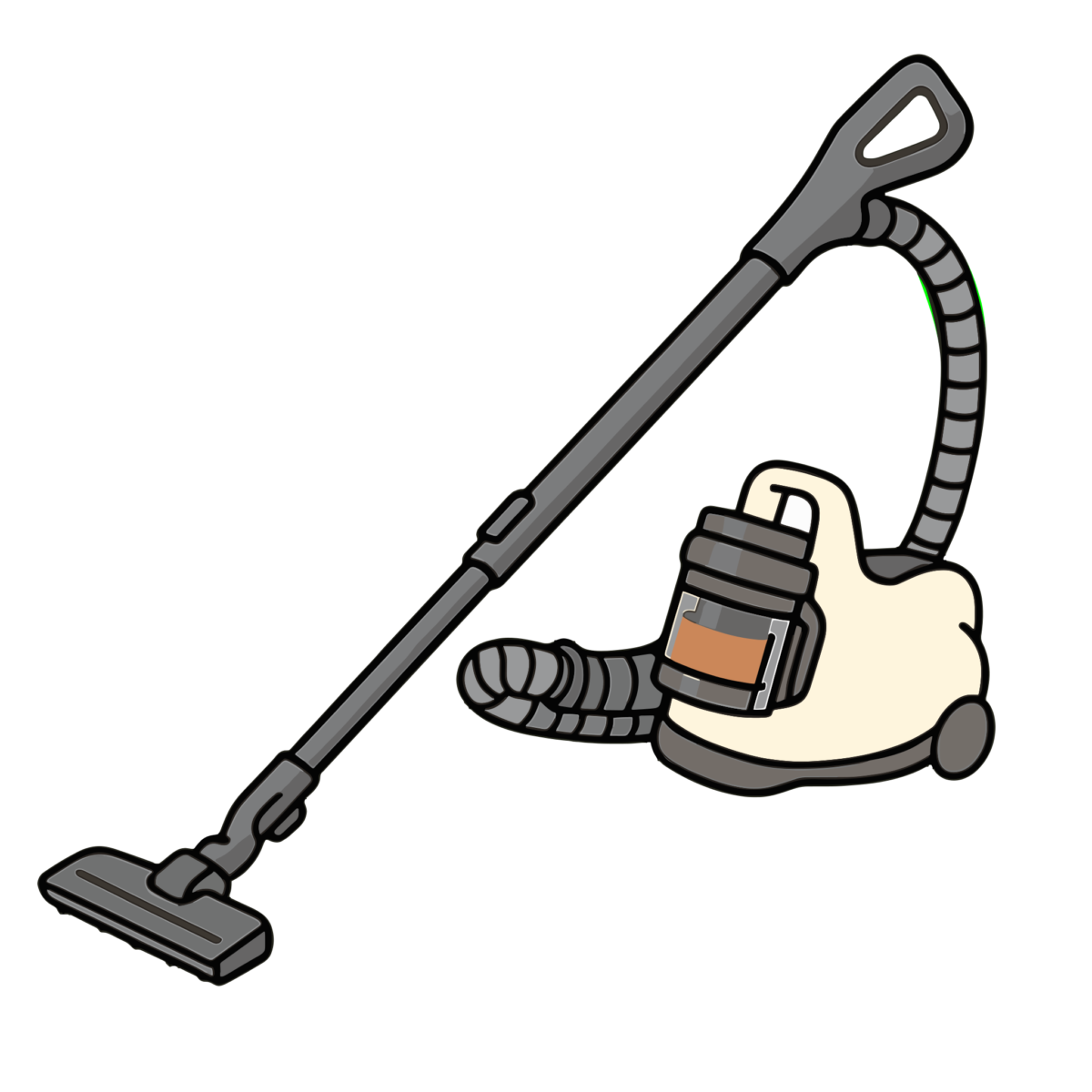 掃除機(キャニスター型)のイラスト無料ダウンロード(カラー)