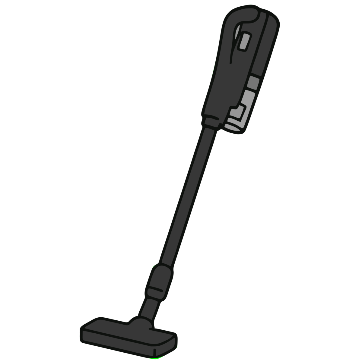 掃除機(スティック型)のイラスト無料ダウンロード(モノクロ)