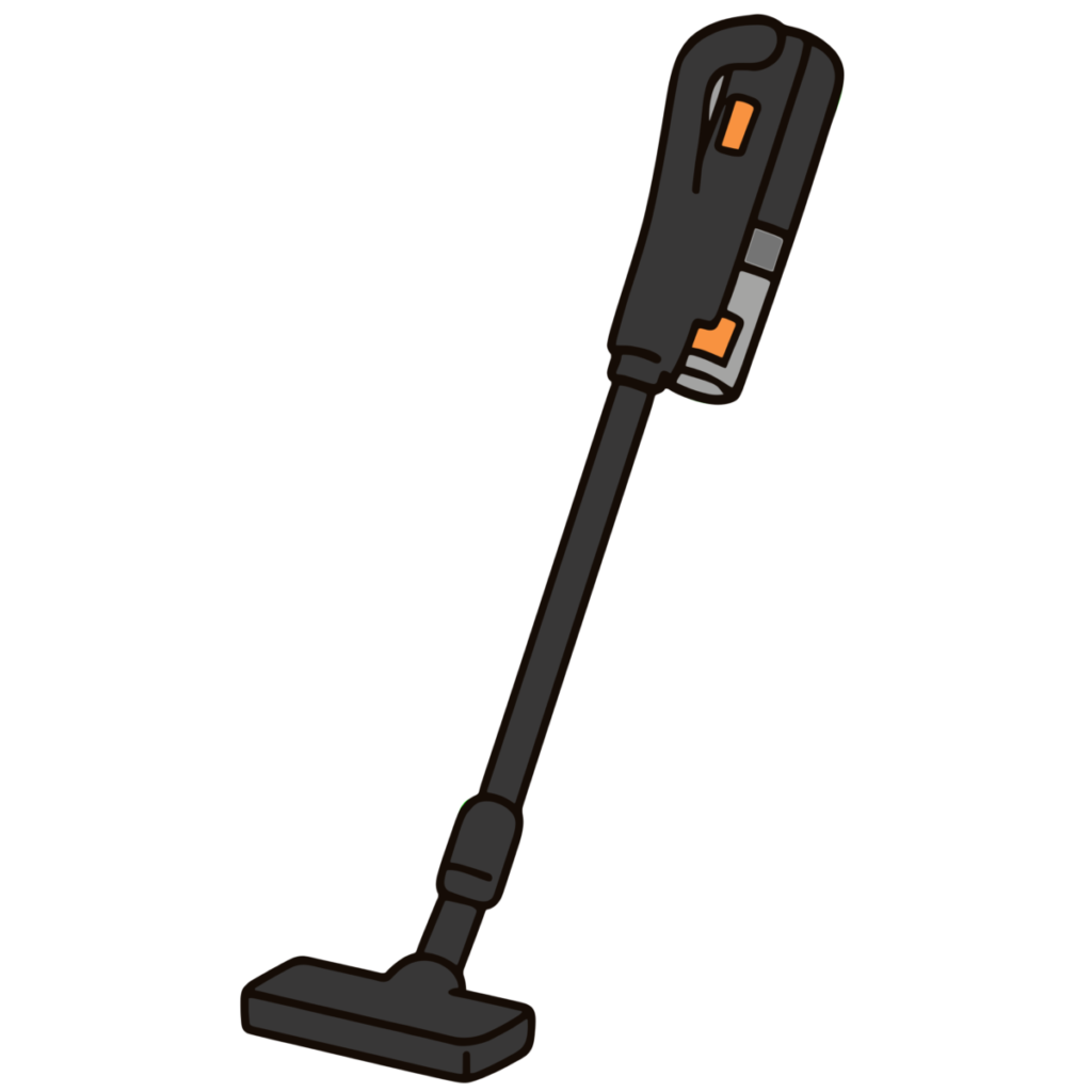 掃除機（スティック型）のイラスト無料ダウンロード（カラー）