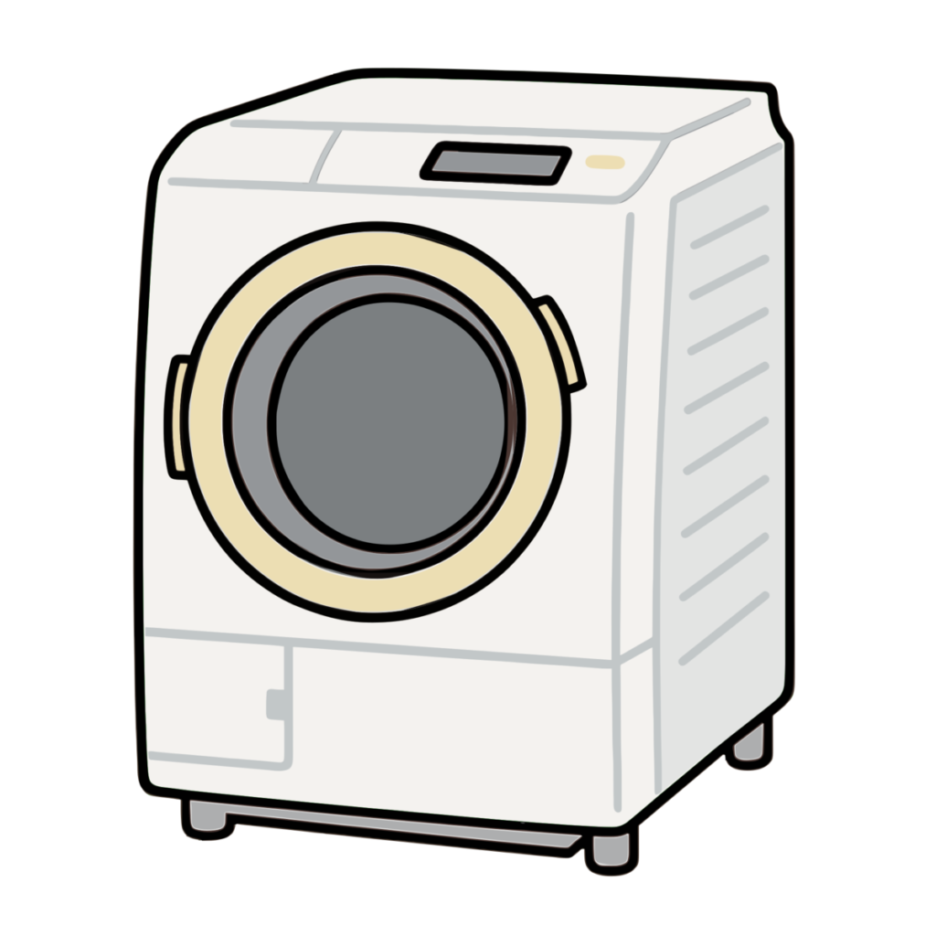 洗濯機（ドラム式）のイラスト無料ダウンロード（カラー）