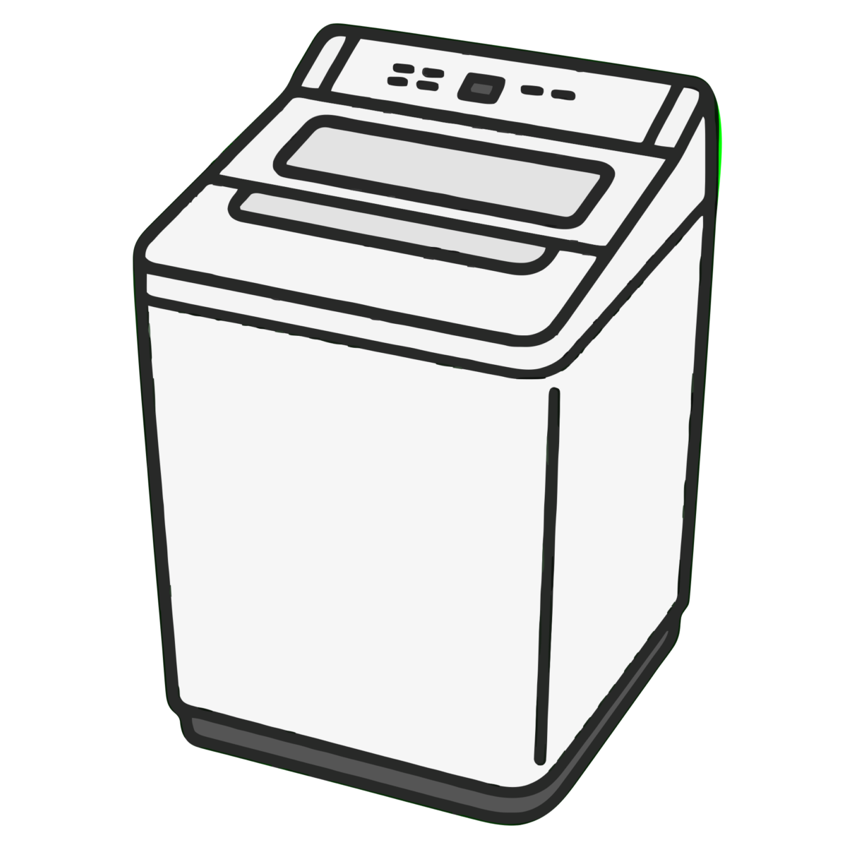 洗濯機（縦型）のイラスト無料ダウンロード（モノクロ）