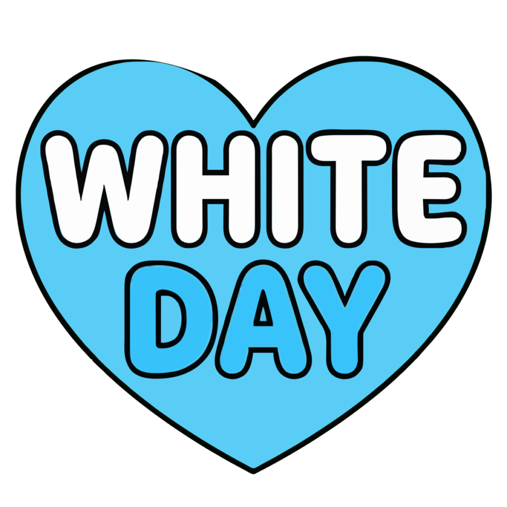 WHITE DAY文字入りハートのイラスト無料ダウンロード（カラー）