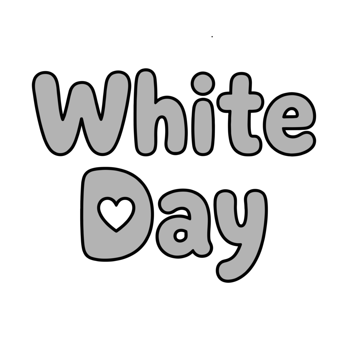 White Dayの文字のイラスト無料ダウンロード（モノクロ）