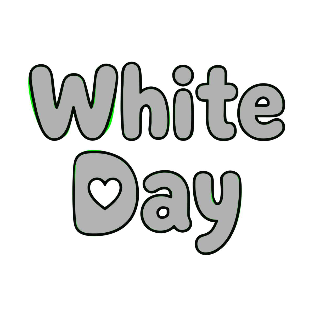 White Dayの文字のイラスト無料ダウンロード（モノクロ）