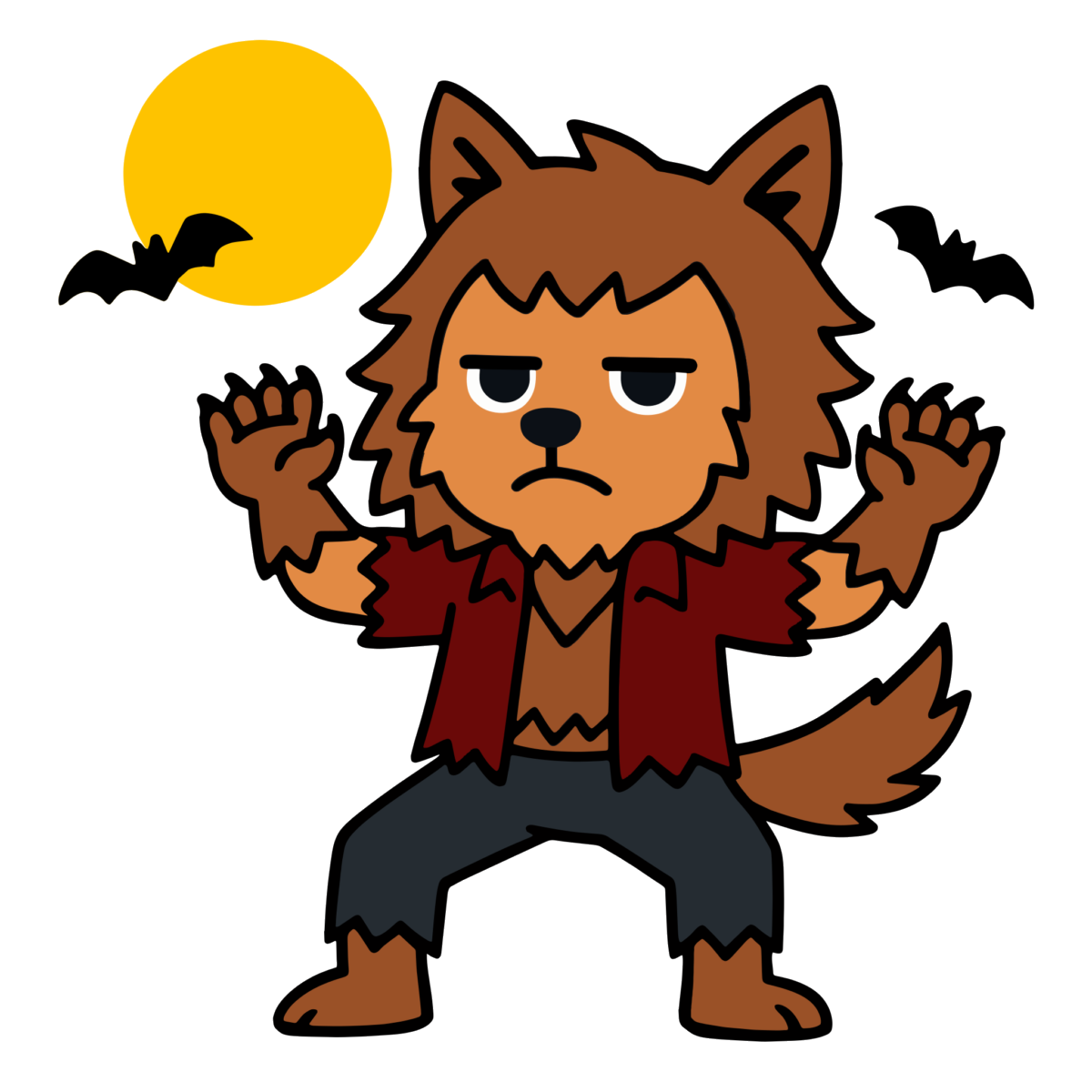 狼男のイラスト無料ダウンロード（カラー）