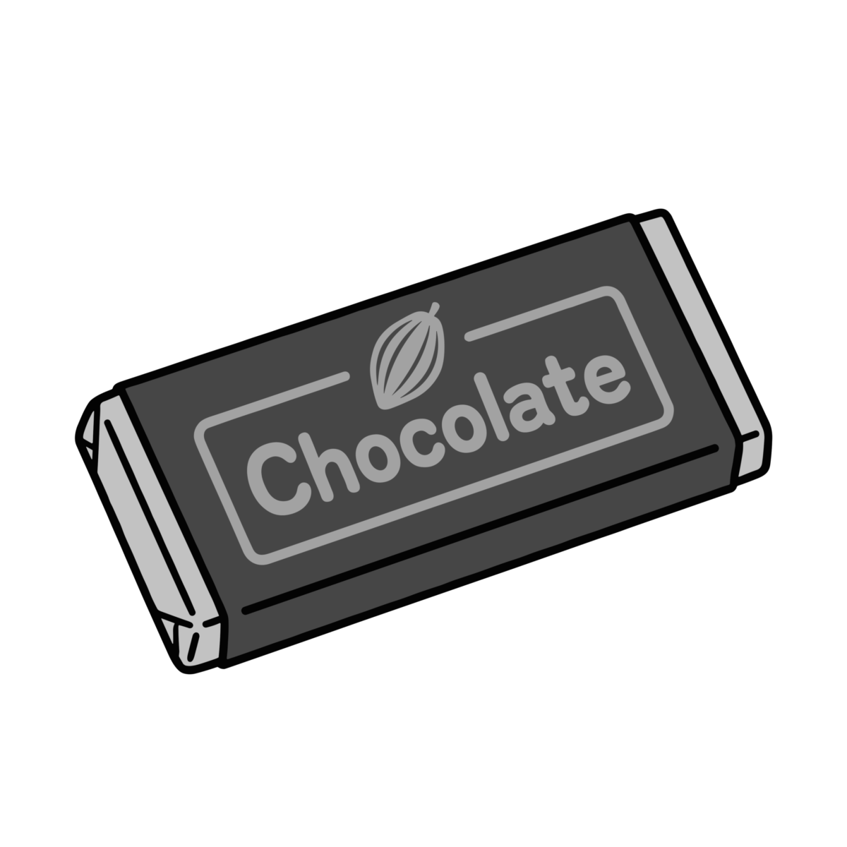 包装チョコレートのイラスト無料ダウンロード（モノクロ）