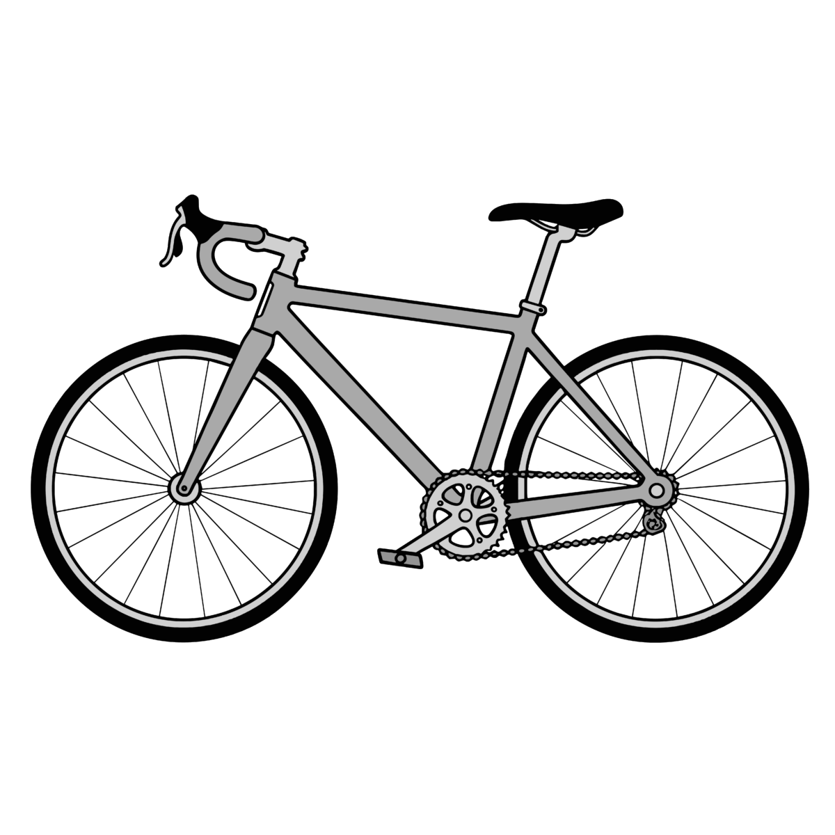 黄色い自転車のイラスト無料ダウンロード(モノクロ)