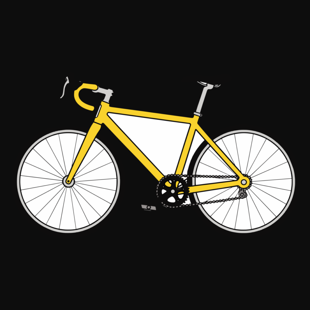 黄色い自転車のイラスト無料ダウンロード（カラー）