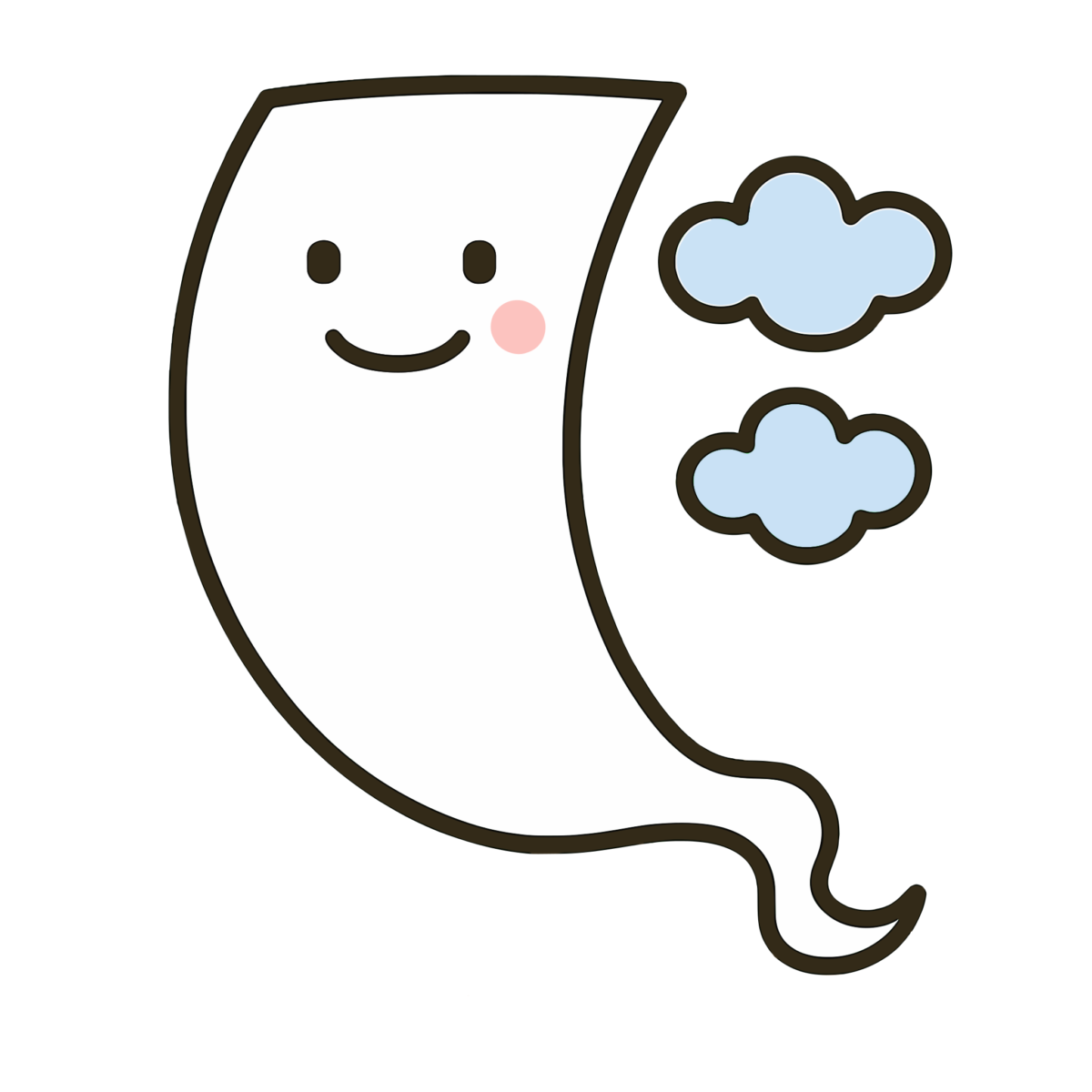 一反木綿のイラスト無料ダウンロード(カラー)