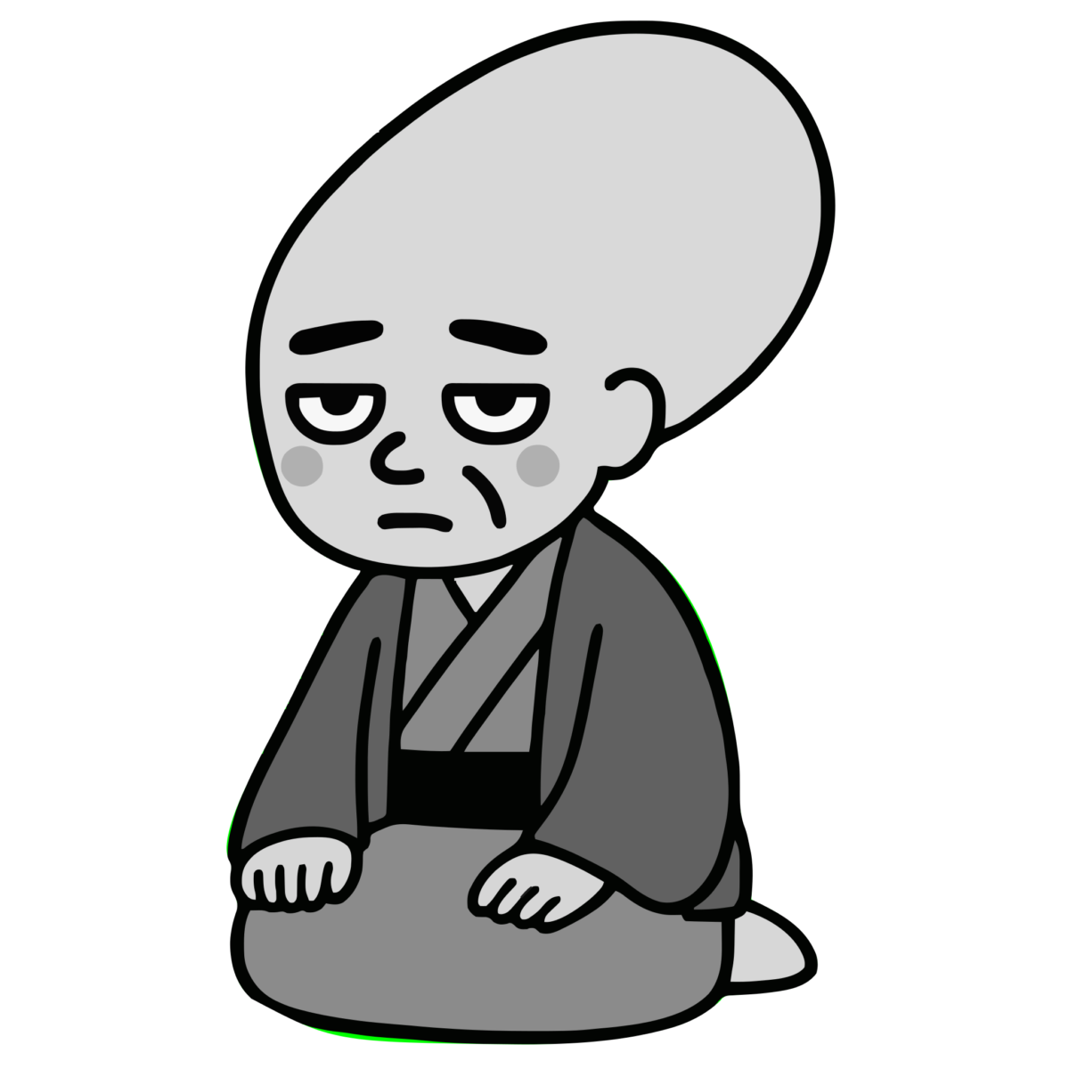 ぬらりひょんのイラスト無料ダウンロード（モノクロ）