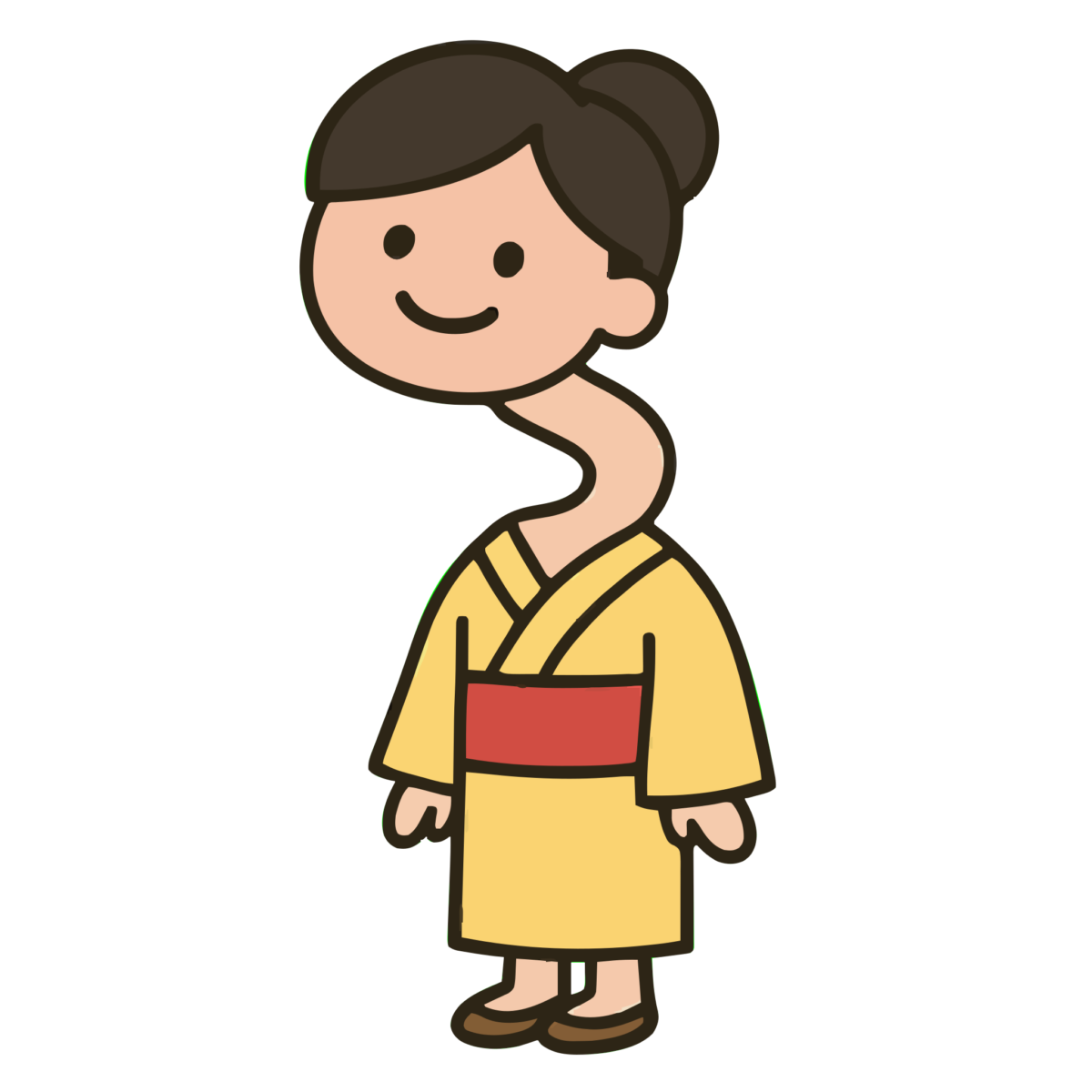 ろくろ首の妖怪のイラスト無料ダウンロード(カラー)